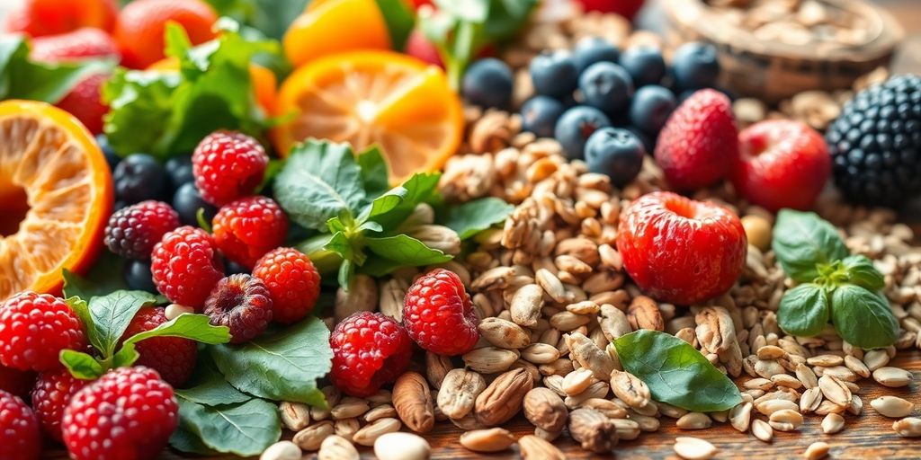 Colorful fresh healthy food ingredients
